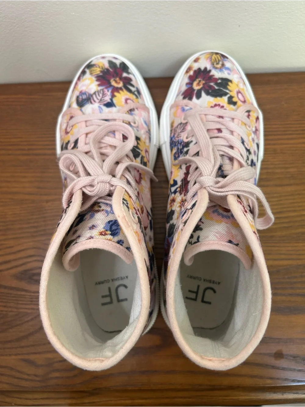 Ayesha Curry Gorgeous Pink Floral High-Top Canvas Sneakers